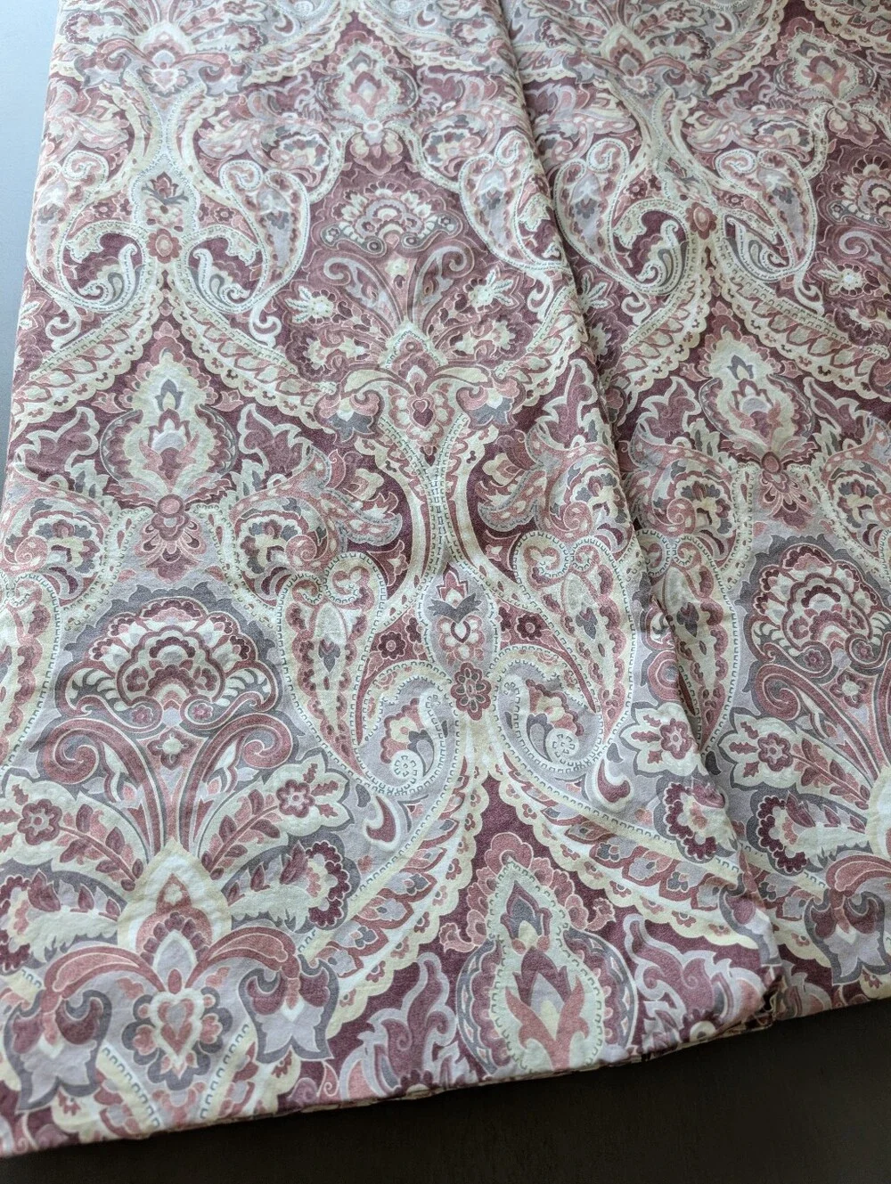 Pottery Barn Caesarea/Israel Paisley Duvet Cover Burgundy Mauve Dusty Floral